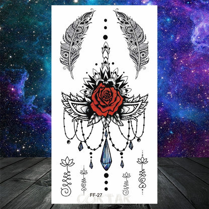 Owl Moth Jewelry Temporary Tattoo