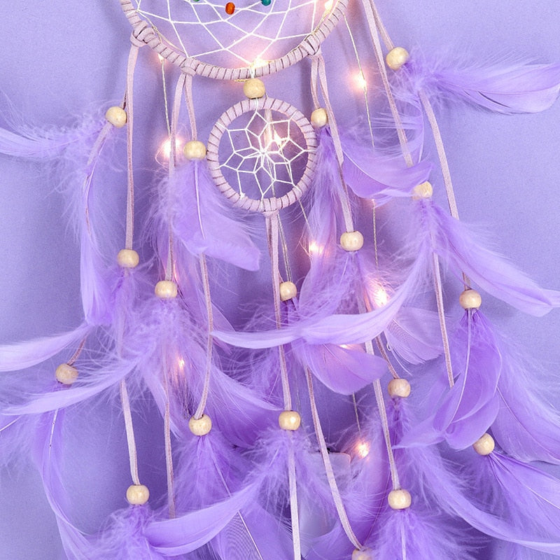 Decor Feather Dreamcatcher W/ Lights