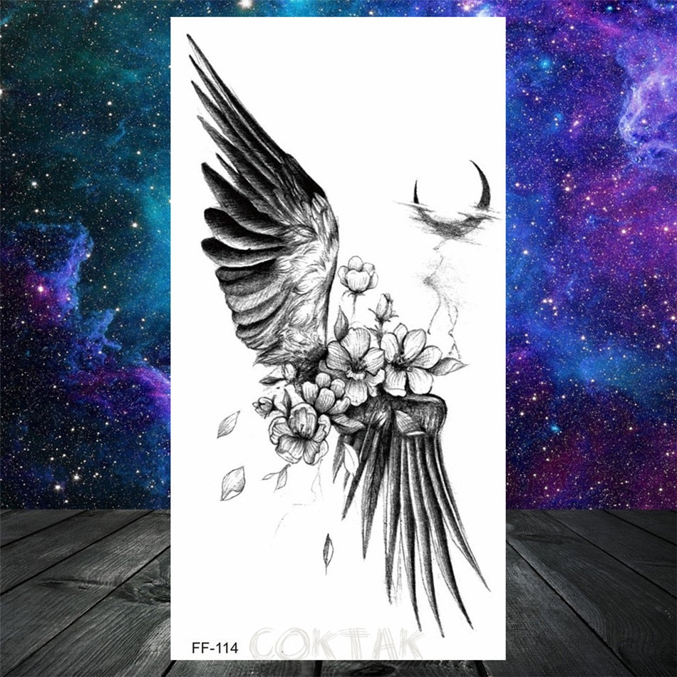 Owl Moth Jewelry Temporary Tattoo