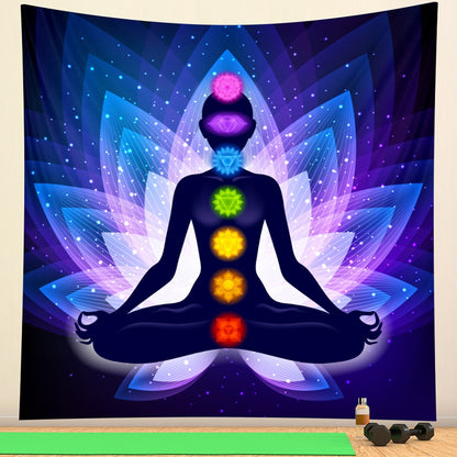 Boho meditation chakra tapestry