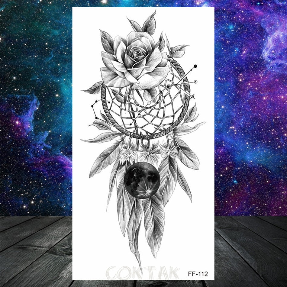 Owl Moth Jewelry Temporary Tattoo