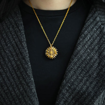 Sunshine Open Locket Sunflower Pendant