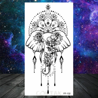 Owl Moth Jewelry Temporary Tattoo