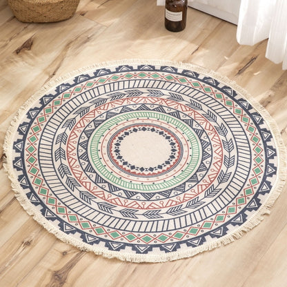 Boho Ethnic Style Rug Cotton Linen