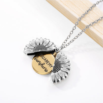 Sunshine Open Locket Sunflower Pendant