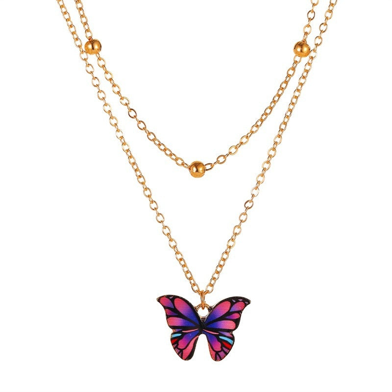 Vintage Pendant Butterfly Necklace