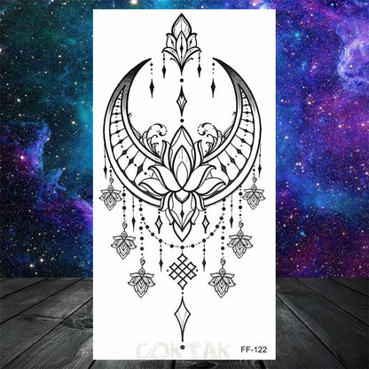 Owl Moth Jewelry Temporary Tattoo