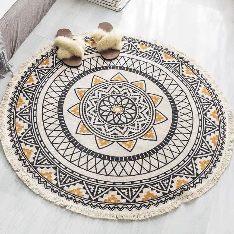Boho Ethnic Style Rug Cotton Linen