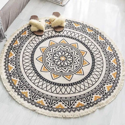 Boho Ethnic Style Rug Cotton Linen