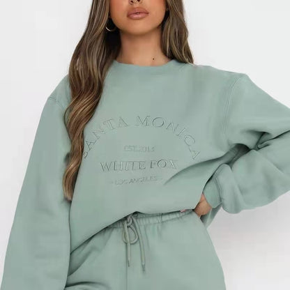Embroidery Letter Boho Oversized Sweatshirt