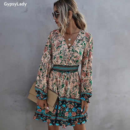 Boho Floral Mini Dress