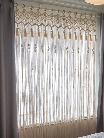 Hand-woven Macrame Cotton Door Curtain