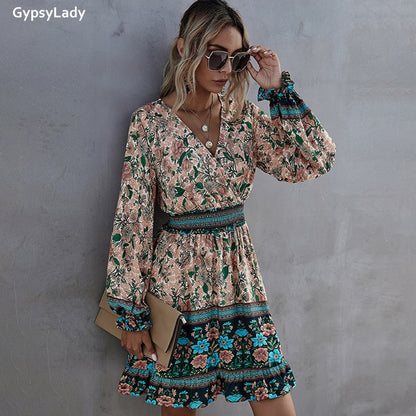 Boho Floral Mini Dress