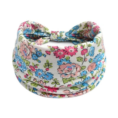 Boho Flower Print Wide Headbands Vintage