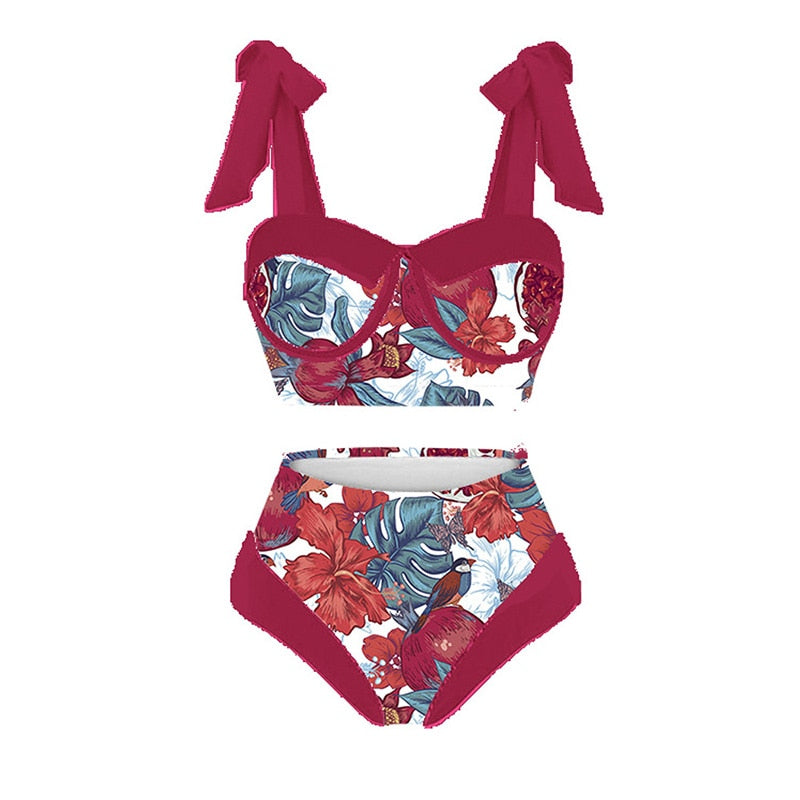 Retro Two-Piece Boho Swimwear