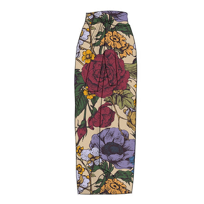 Lanswe Vintage Print Boho Split Bikini Swimwear