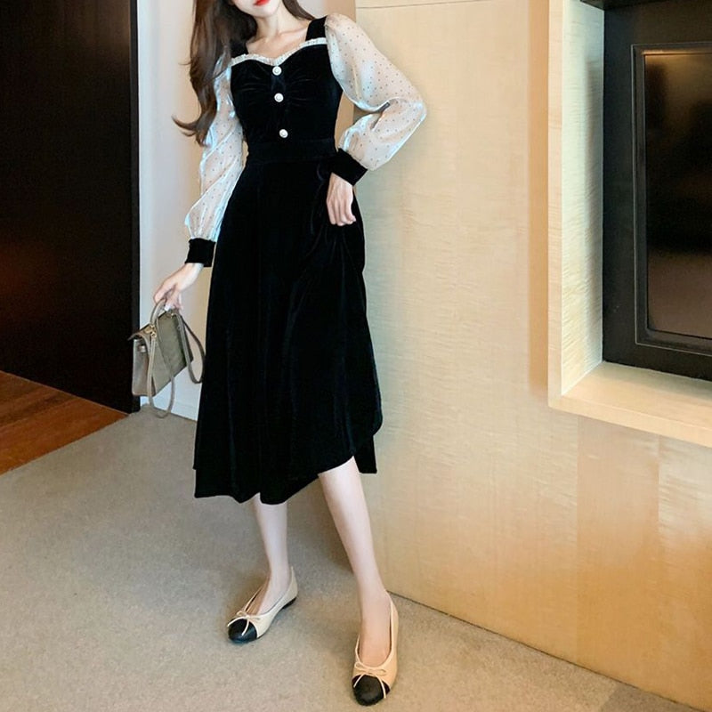 French Hepburn Style Vintage Elegant Dress