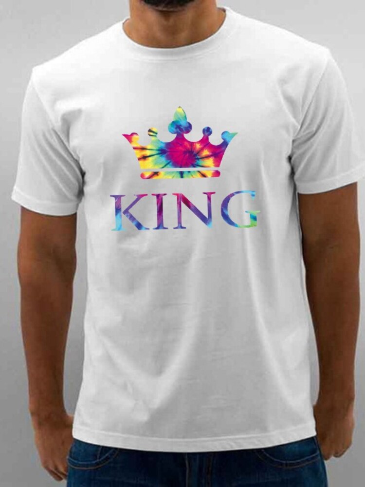 Crown Print Couple T Shirt His and Hers