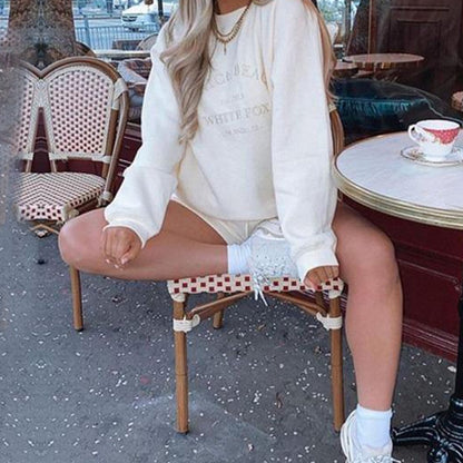 Embroidery Letter Boho Oversized Sweatshirt