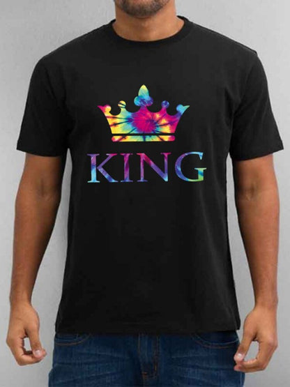 Crown Print Couple T Shirt His and Hers