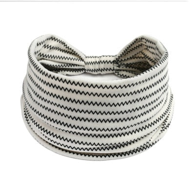 Boho Flower Print Wide Headbands Vintage