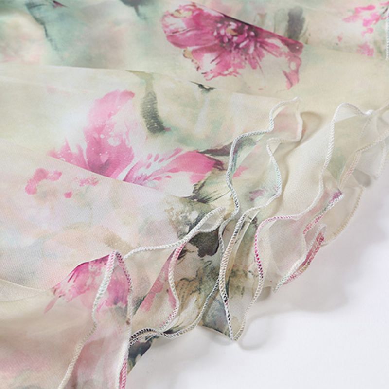 Plus Size Long Sleeved Bohemia Floral