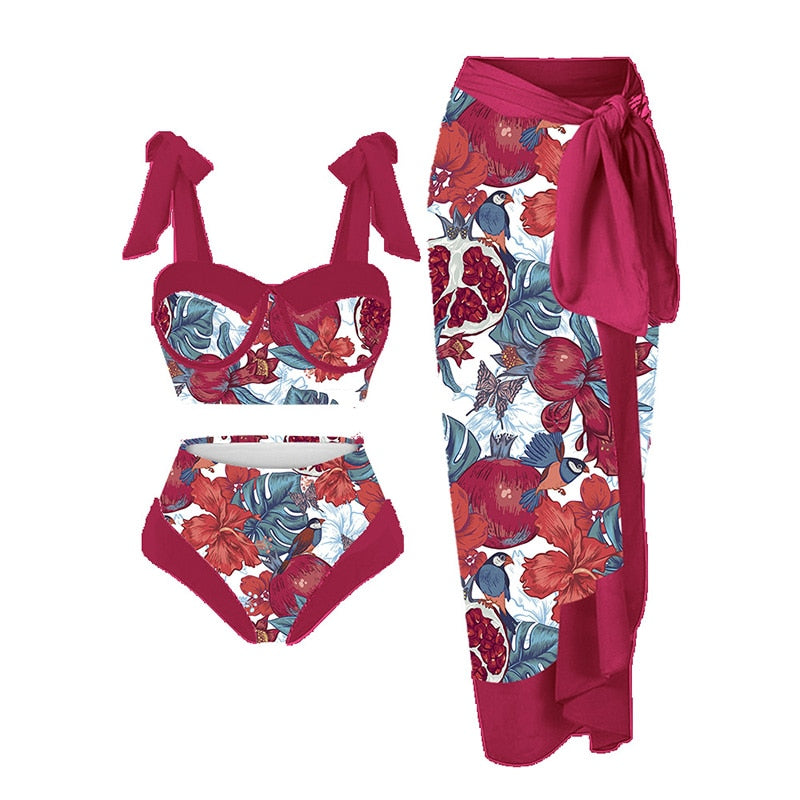 Retro Two-Piece Boho Swimwear