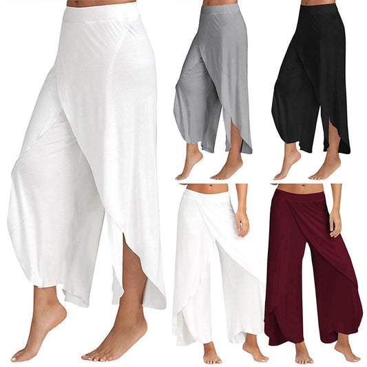 Women Wide Leg Pants Loose Fitness Yoga Split