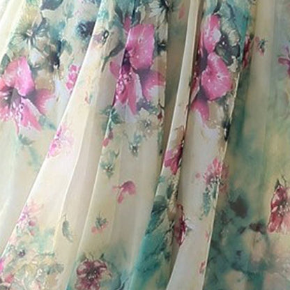 Plus Size Long Sleeved Bohemia Floral