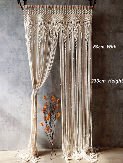Hand-woven Macrame Cotton Door Curtain