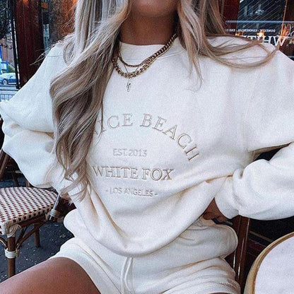 Embroidery Letter Boho Oversized Sweatshirt