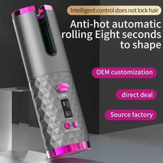 Automatic Wireless Hair Curler Cordless Rotating USB Rechargeable Curling Iron