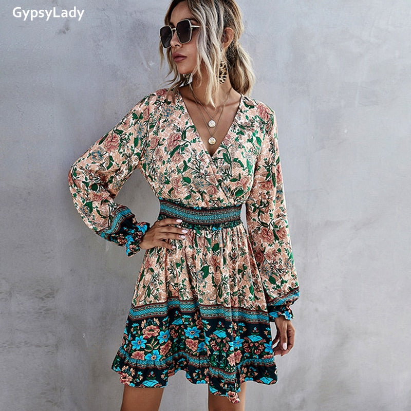 Boho Floral Mini Dress
