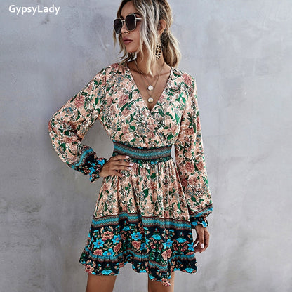 Boho Floral Mini Dress