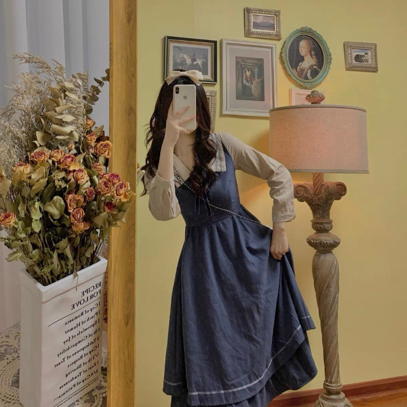 Elegant Vintage Boho Slim Midi Dress