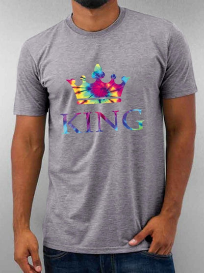 Crown Print Couple T Shirt His and Hers
