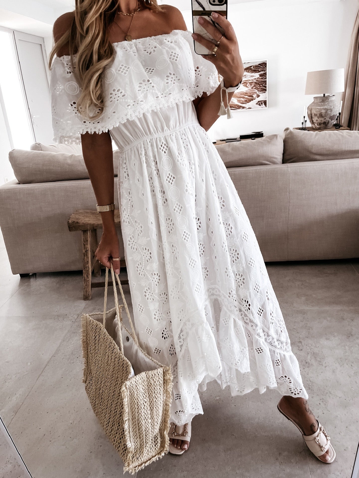 Chic and Elegant White Bohemia Dress