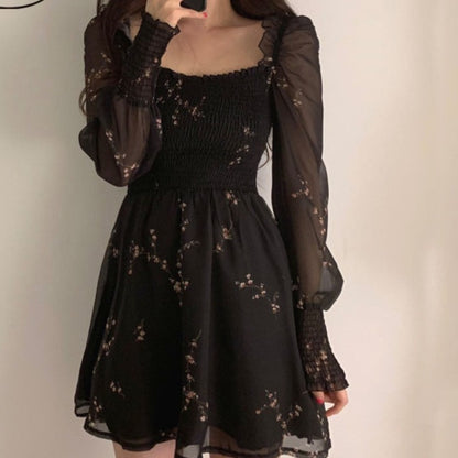 Spring Womens Sexy Black Dress Vintage